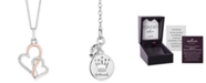 Hallmark Diamonds Double Heart Love pendant (1/10 ct. t.w.) in Sterling Silver & 14k Rose Gold, 16" + 2" extender